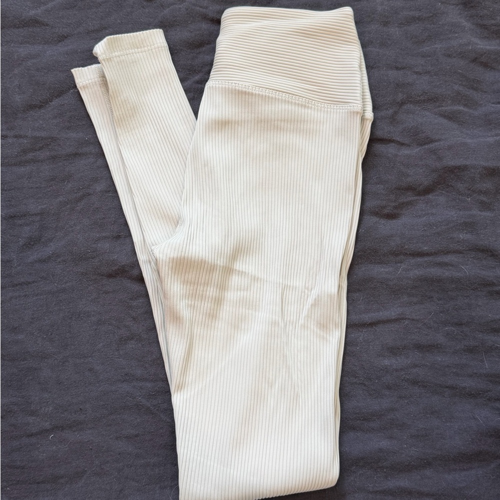 Year of Ours Off-White Ribbed leggings